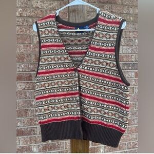 Liz Sport Cotton Fair Isle Sweater Vest